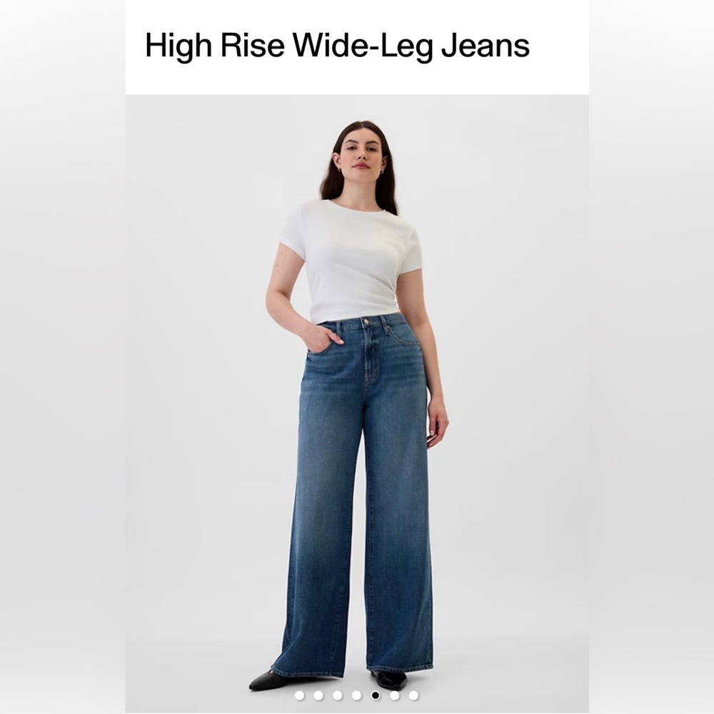 GAP Pink High-Rise Wide-Leg Denim